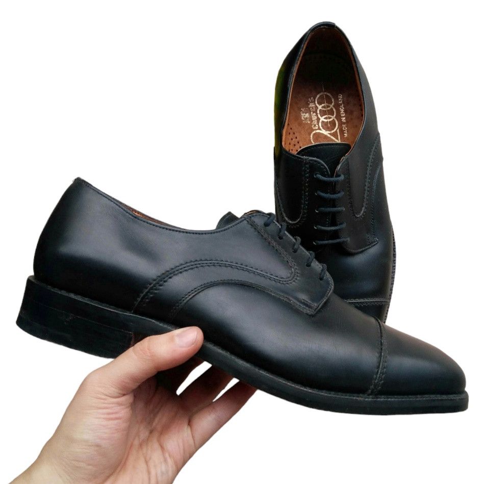 Church's Church's Black Captoe Derby Shoes Size US 7 / EU 40 - 1 Thumbnail