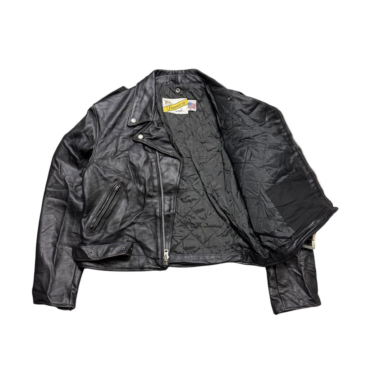 Schott Vintage Schott Perfecto Double Colar Leather Jacket Size US M / EU 48-50 / 2 - 12 Thumbnail