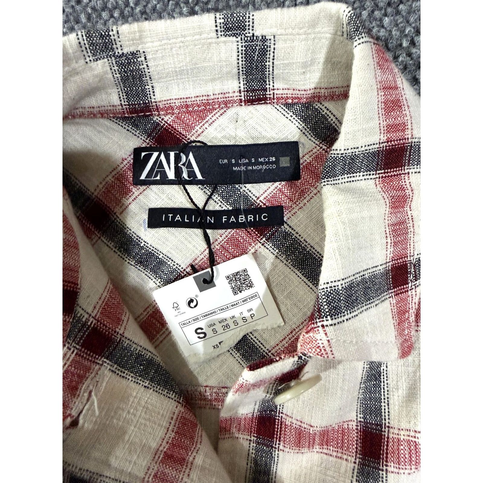 Zara ZARA Jacket Womens S White Plaid Flannel Button Front Shacket, Lightweight Cotton-Blend, Relaxed Fit, Casual, Fall Spring Size S / US 4 / IT 40 - 4 Thumbnail