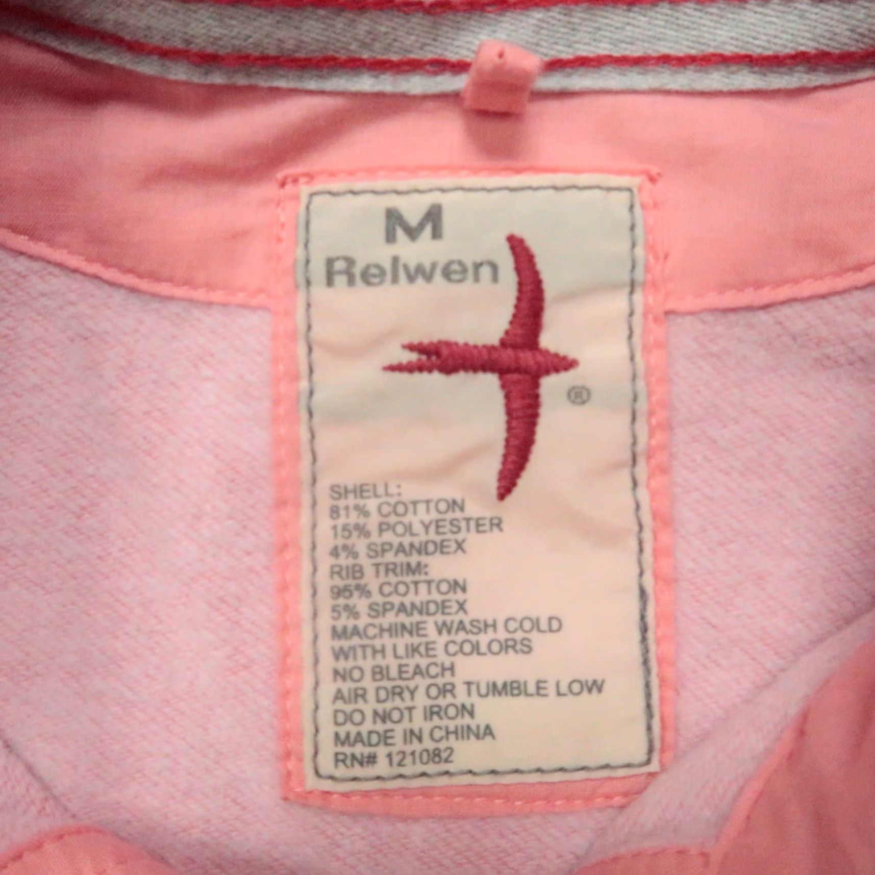 Relwen Relwen Shirt Mens Medium Pink Long Sleeve Polo Popover Size US M / EU 48-50 / 2 - 3 Thumbnail