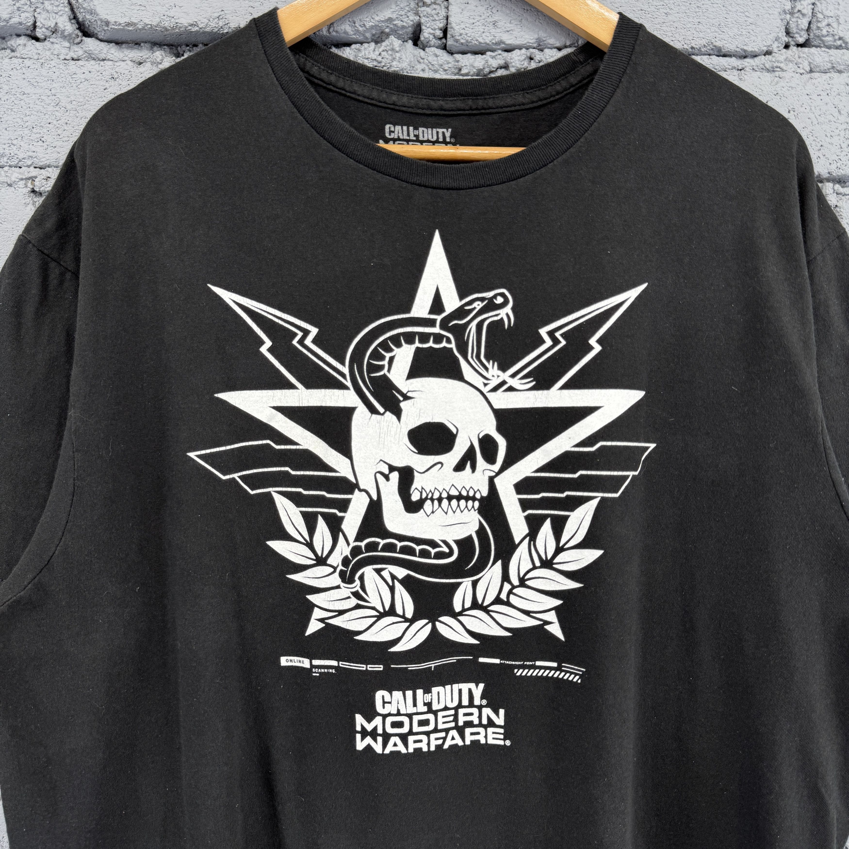 Vintage Call Of Duty Warfare Skull Snake Logo Gamer Sunfaded Tshirt Size US XL / EU 56 / 4 - 3 Thumbnail