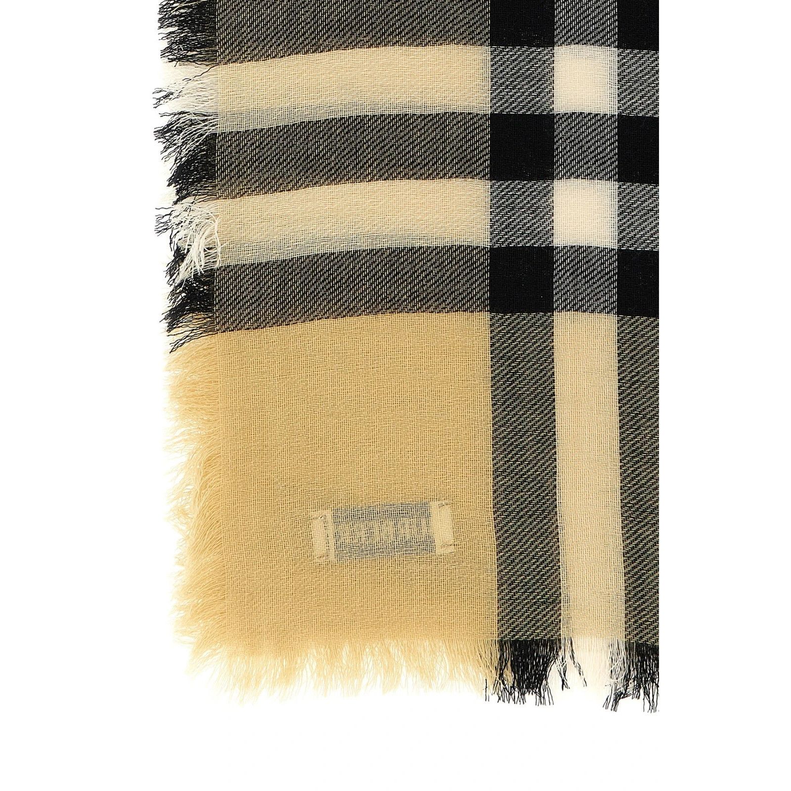 Burberry Burberry Beige Check Wool Scarf New & Authentic Size ONE SIZE - 2 Thumbnail