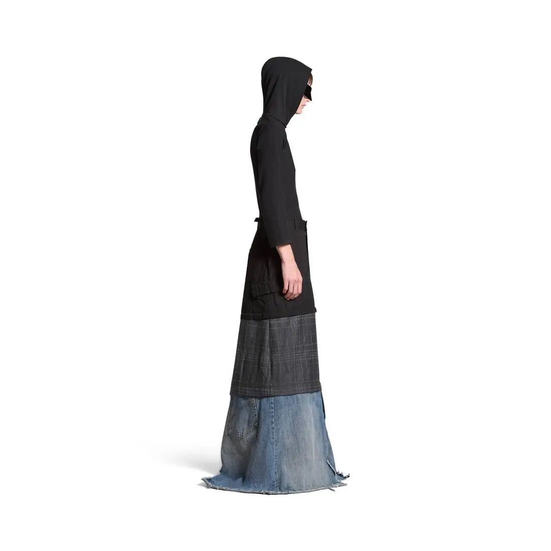 Balenciaga o1w1db10825 Maxi Layered Cargo Skirt in Multicolor Size 26" / US 2 / IT 38 - 3 Thumbnail