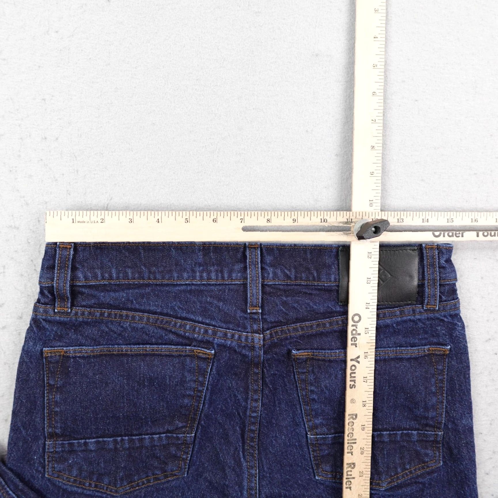 Roark Roark Jeans Mens 32x32 Dark Wash Blue Raw Denim Straight Leg Hemp Blend Flex Size US 32 / EU 48 - 7 Thumbnail