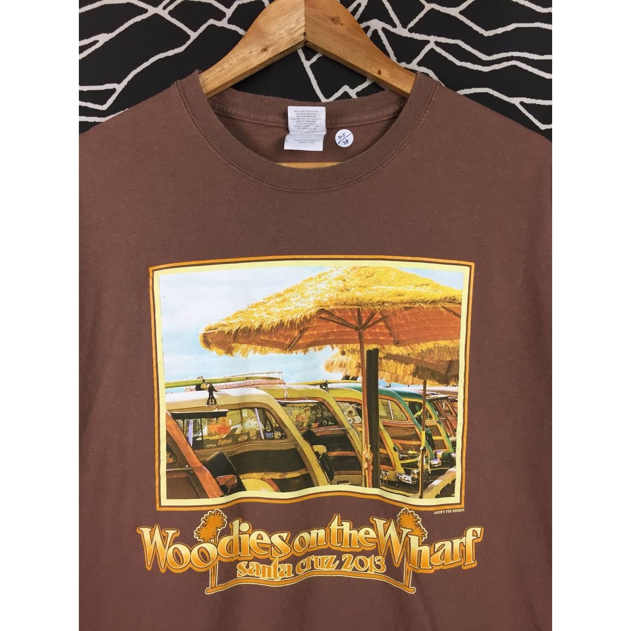 Vintage Woodies On The Wharf Santa Cruz 2013 Woodie Cars Event Tee Size US L / EU 52-54 / 3 - 3 Thumbnail