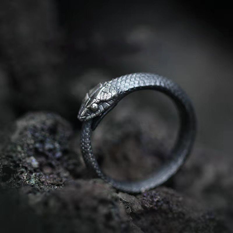 Jewelry Snake Vintage Jewelry Rings Open Chrome Ring (Size 7-13) Size ONE SIZE - 3 Thumbnail