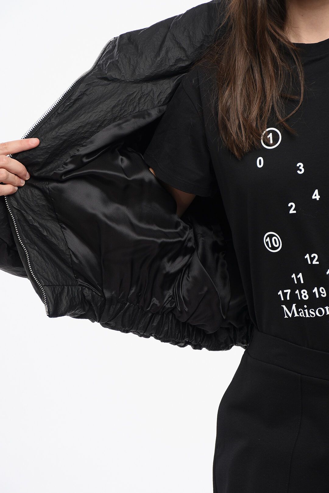 Maison Margiela og1mm0825 Quilted Cropped Down Jacket in Black Size M / US 6-8 / IT 42-44 - 5 Thumbnail