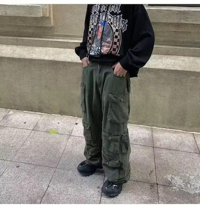 Japanese Brand Green Color Multi-pocket Cargo Pant Size US 32 / EU 48 - 3 Thumbnail
