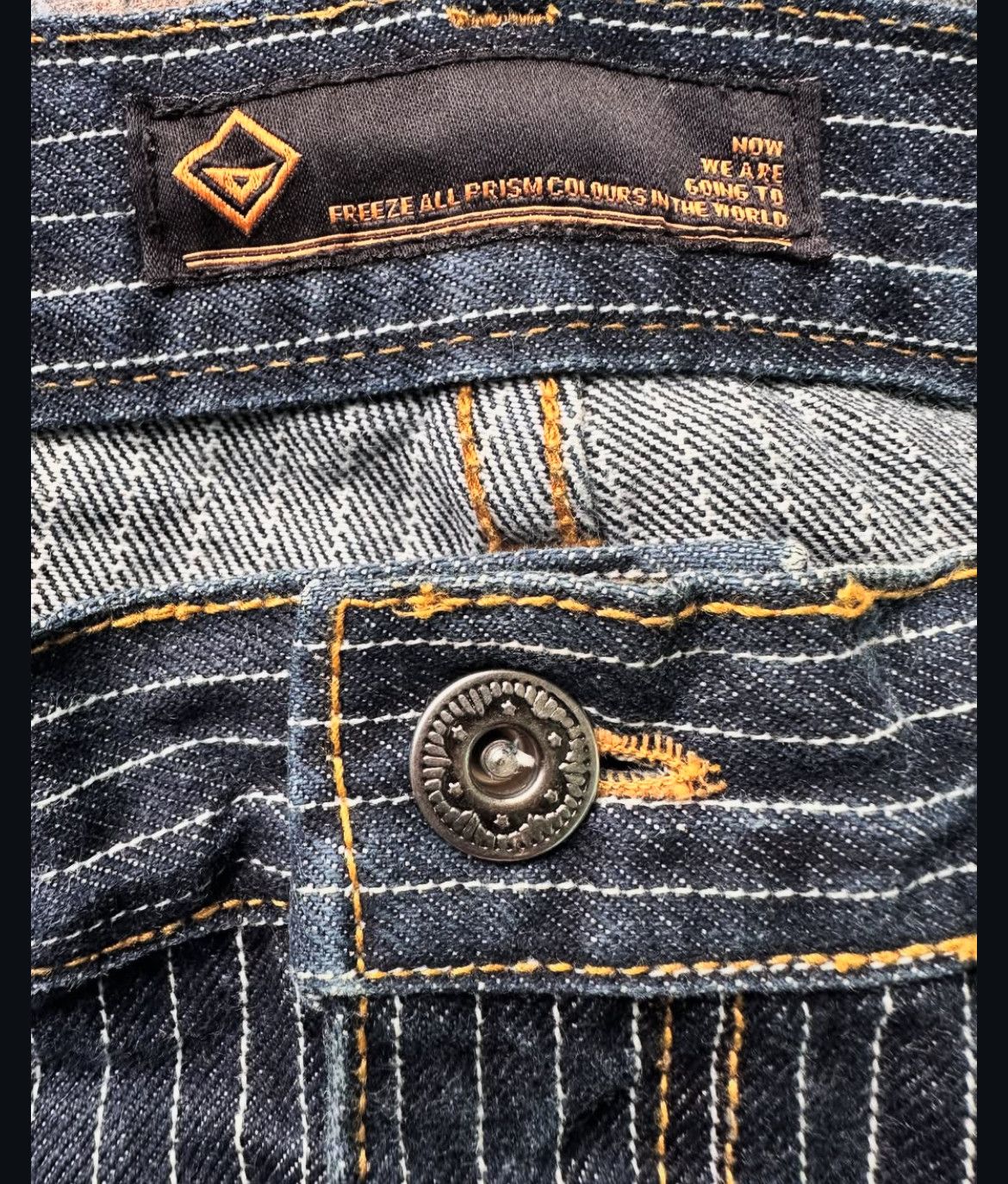 Japanese Brand 2000s Frizmworks Freeze All Prism Hickory Carpenter Selvedge Size US 34 / EU 50 - 6 Thumbnail