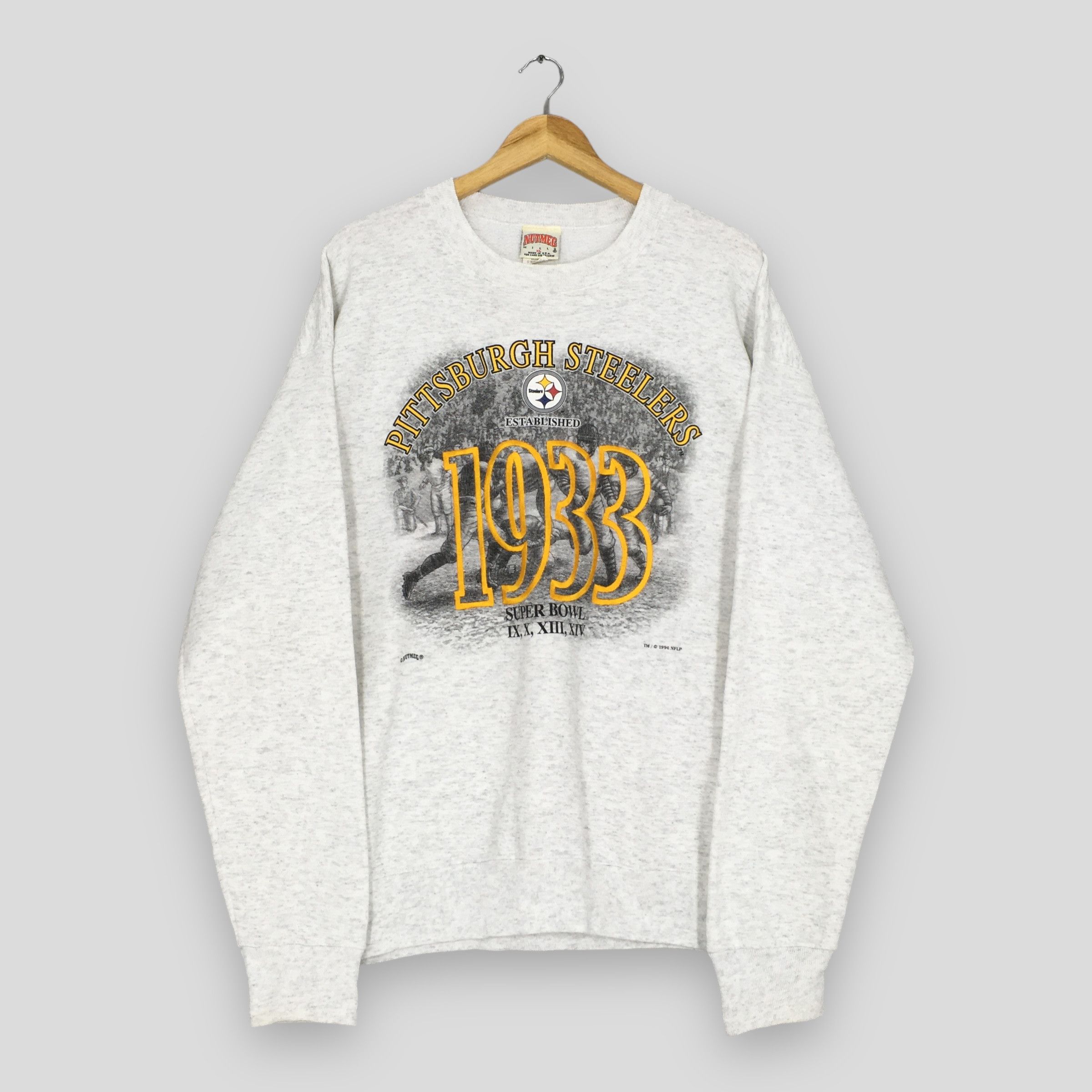 NFL × Nutmeg × Vintage Vintage 90s Pittsburgh Steelers NFL Sweatshirt XLarge Size US XL / EU 56 / 4 - 1 Thumbnail