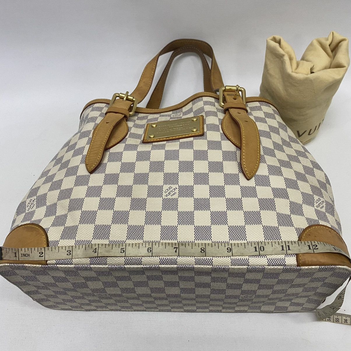 Louis Vuitton AUTHENTIC LOUIS VUITTON DAMIER AZUR HAMPSTEAD MM TOTE BAG Size ONE SIZE - 20 Thumbnail