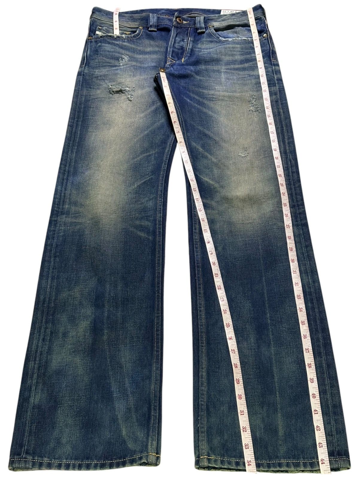 Diesel Vintage Diesel Larkee Rusty Mud Wash Distressed Loose Jeans Size US 31 - 12 Thumbnail