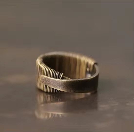 Jewelry × Vintage Original new Thai silver copper wire adjustable ring Size ONE SIZE - 2 Thumbnail