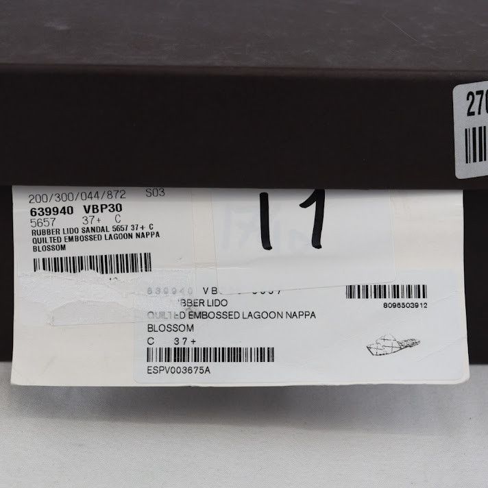 Bottega Veneta o1rshd1 Quilted Embssed Lagoon Nappa Sandal in Blossom Size US 7.5 / IT 37.5 - 10 Thumbnail