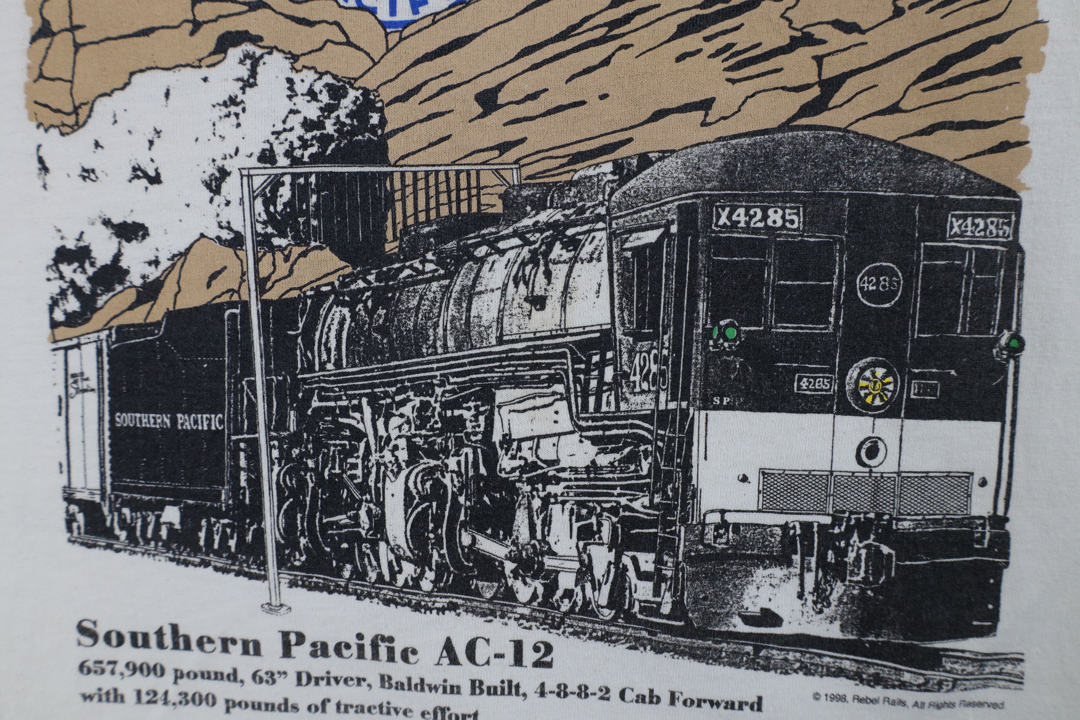 Vintage Vintage 90s Streetwear Southern Pacific AC-12 Train T-Shirt Size US L / EU 52-54 / 3 - 6 Thumbnail