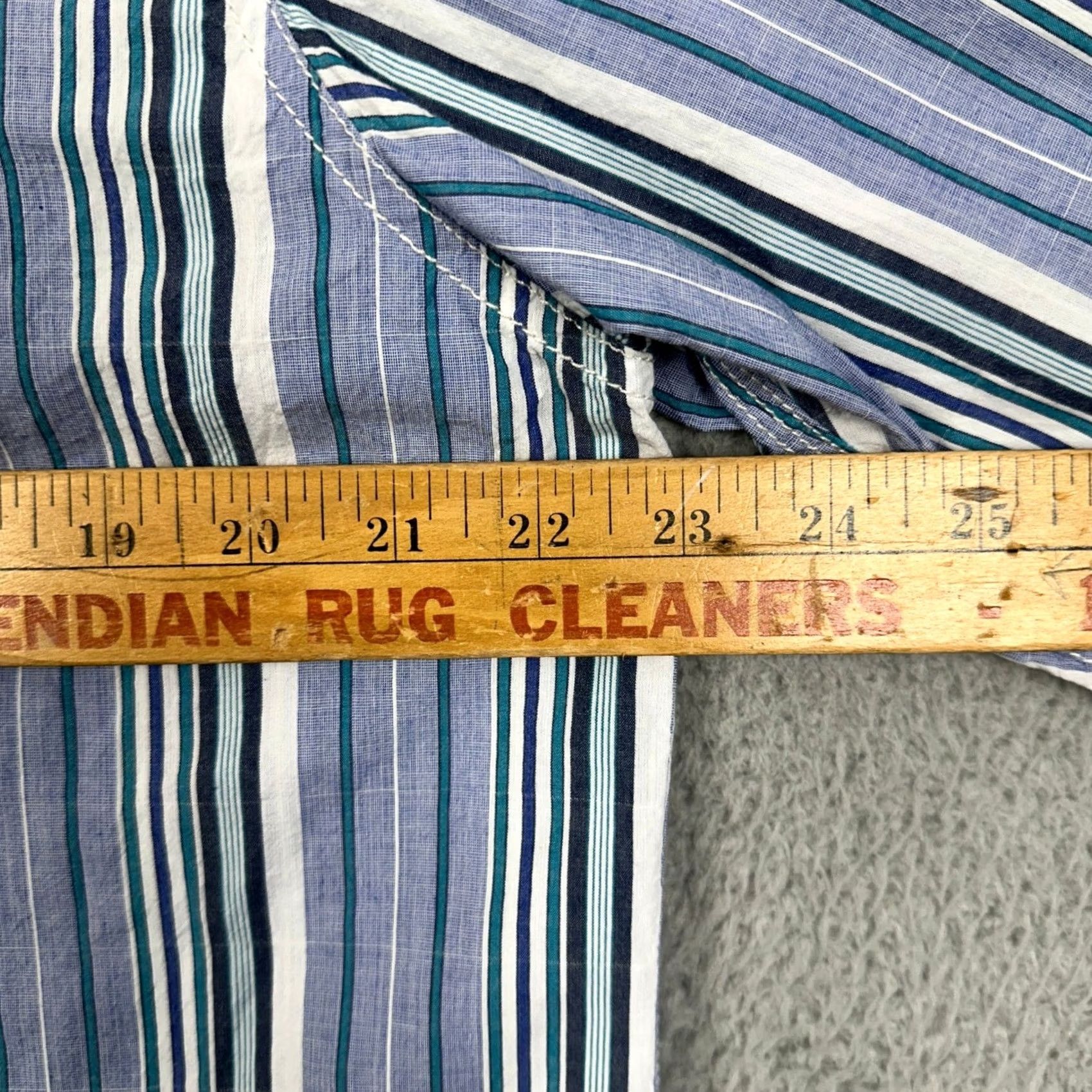 Tommy Bahama VINTAGE can be ignored for accuracy; Tommy Bahama JEANS Striped Shirt Button-Down Long Sleeve Mens Large Blue Cambridge Pocket Stretch EUC Size US L / EU 52-54 / 3 - 6 Thumbnail