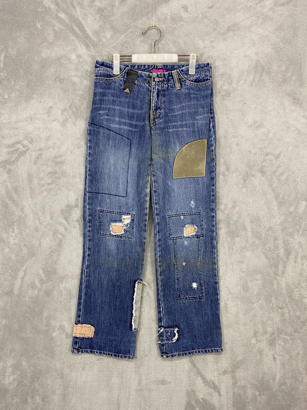 Japanese Brand INTERNATIONAL WORLD JEANS JAPANESE BRAND & PEACE PATCHWORK Size US 30 / EU 46 - 1 Thumbnail