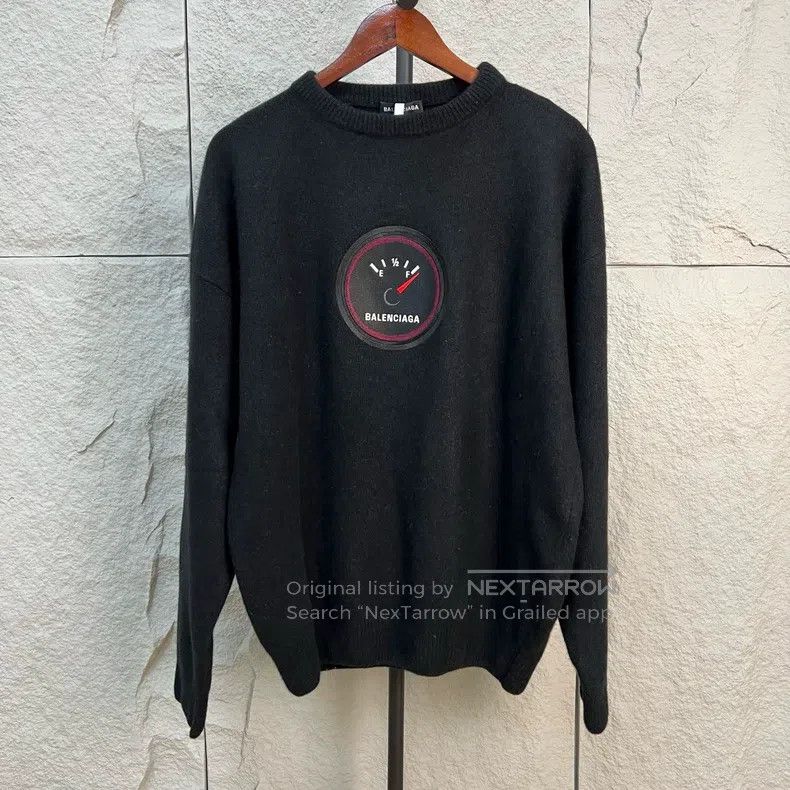 Balenciaga Balenciaga Black Loose Round Neck Knit Sweater Size US M / EU 48-50 / 2 - 1 Thumbnail