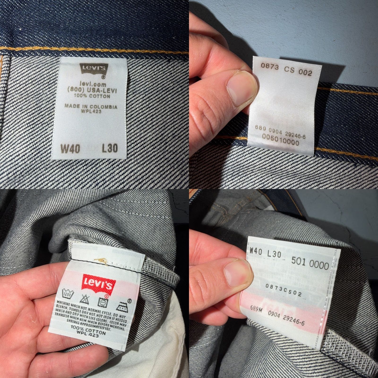 Levi's VINTAGE Levi's 501 Jeans Men 40x30 Black Dark Wash Straight Leg Deadstock Y2K 90s USA Size US 40 / EU 56 - 9 Thumbnail