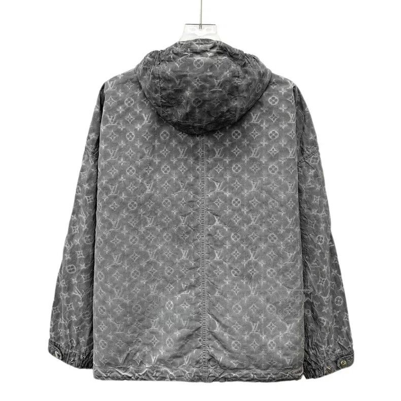 Louis Vuitton Louis Vuitton Grey logo full-print hooded zip-up long-slee Size XXS / US 00 / IT 34 - 2 Thumbnail