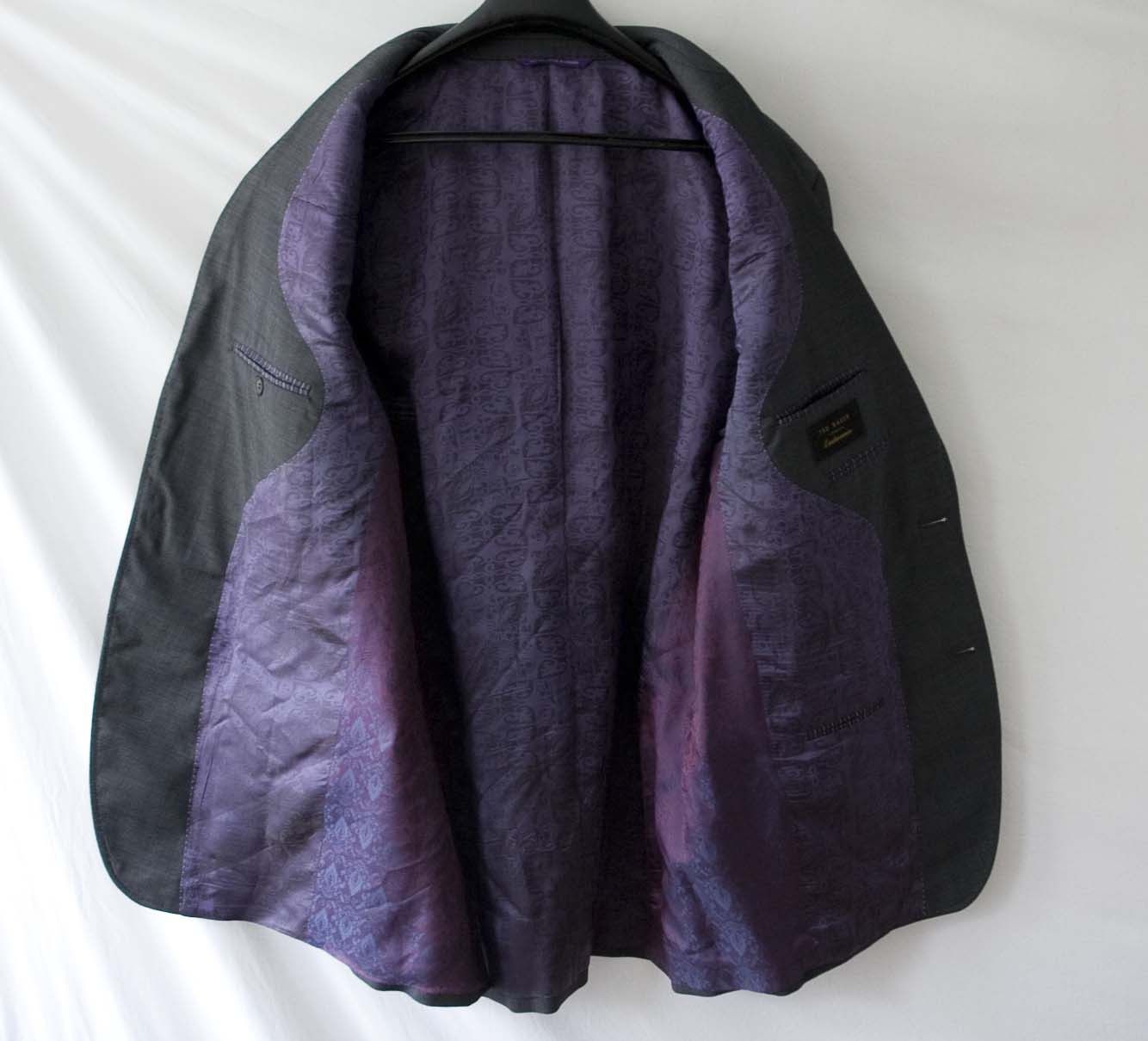 Ted Baker Ted Baker Endurance Jacket Size 44L w/FLAWS Wool Dark Gray Size 44L - 8 Thumbnail
