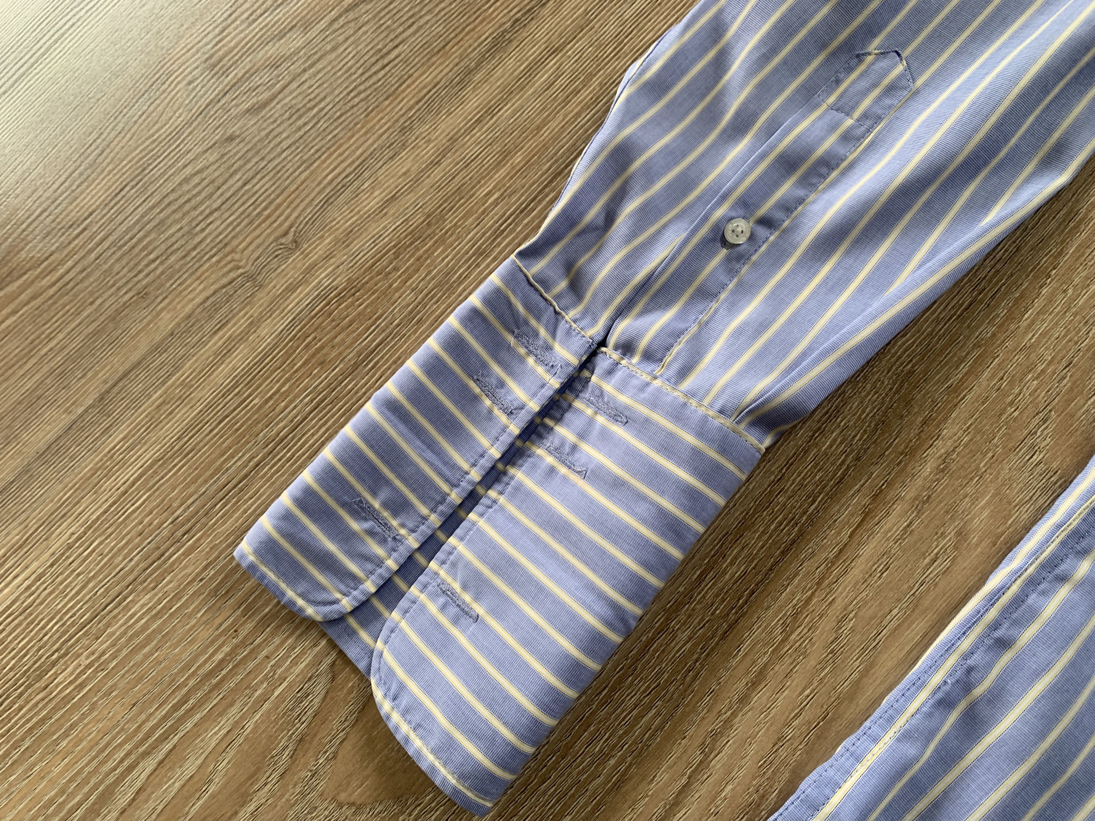 Austin Reed Austin Reed Blue & White Stripe Cotton Dress Shirt Size US L / EU 52-54 / 3 - 5 Thumbnail