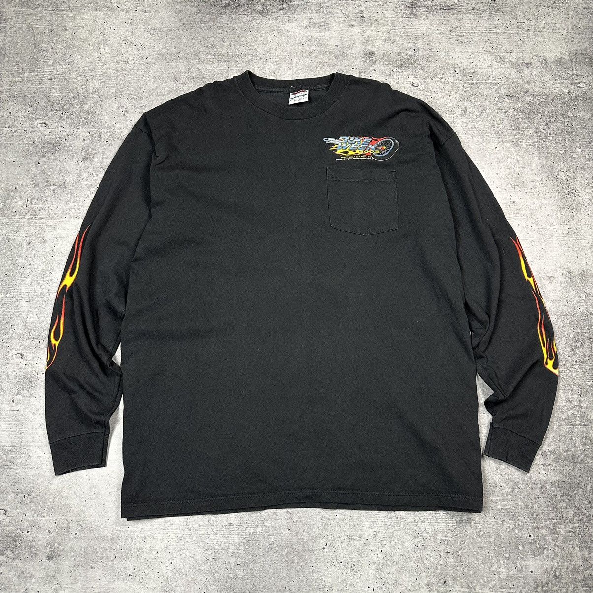Vintage Vintage USA 2002 Daytona Bike Week Long Sleeve Flames Size US XXL / EU 58 / 5 - 2 Thumbnail