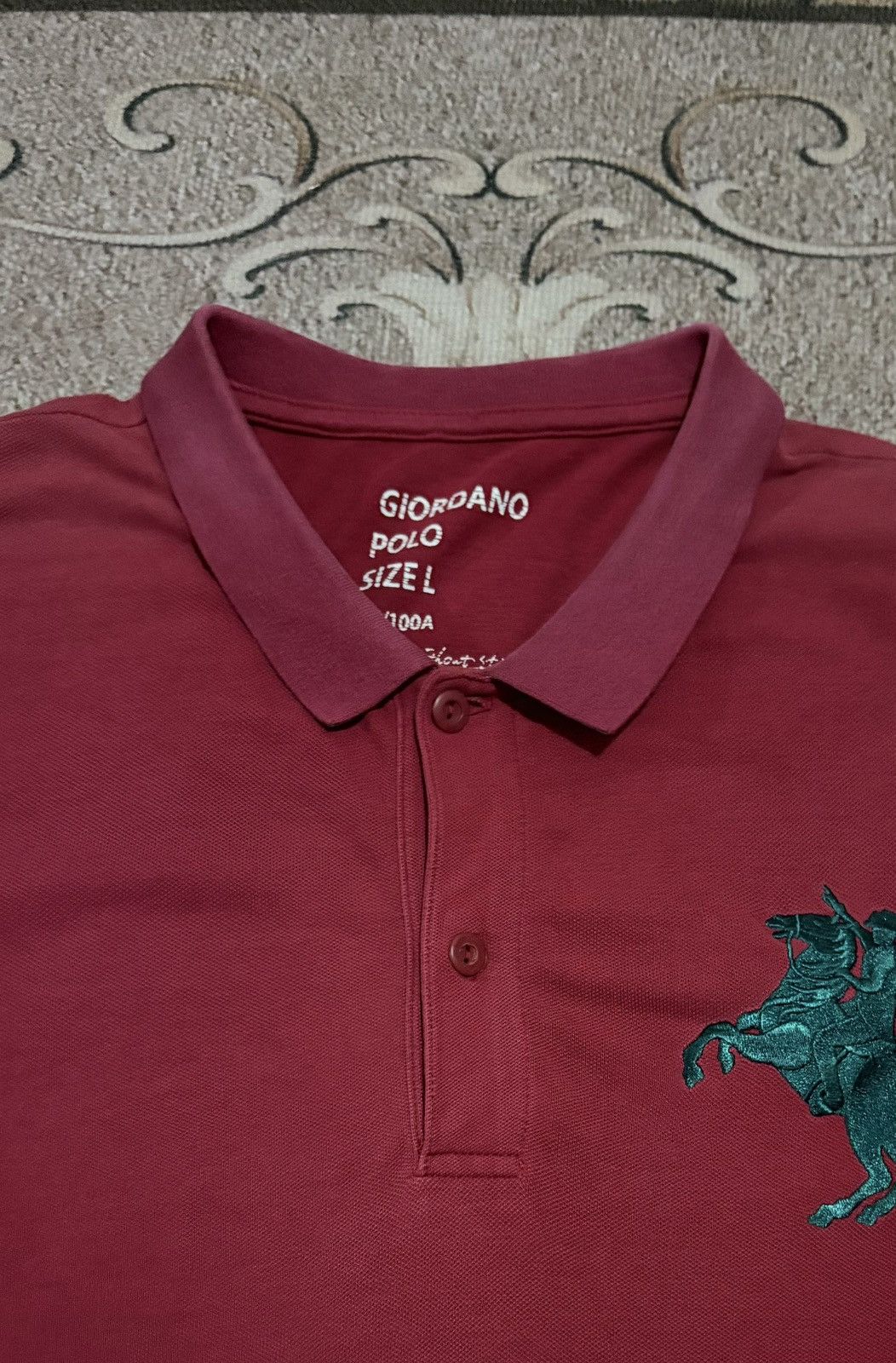 Designer × Giordano GIORDANO Big Logo Faded Color Polo Tee Size US L / EU 52-54 / 3 - 6 Thumbnail