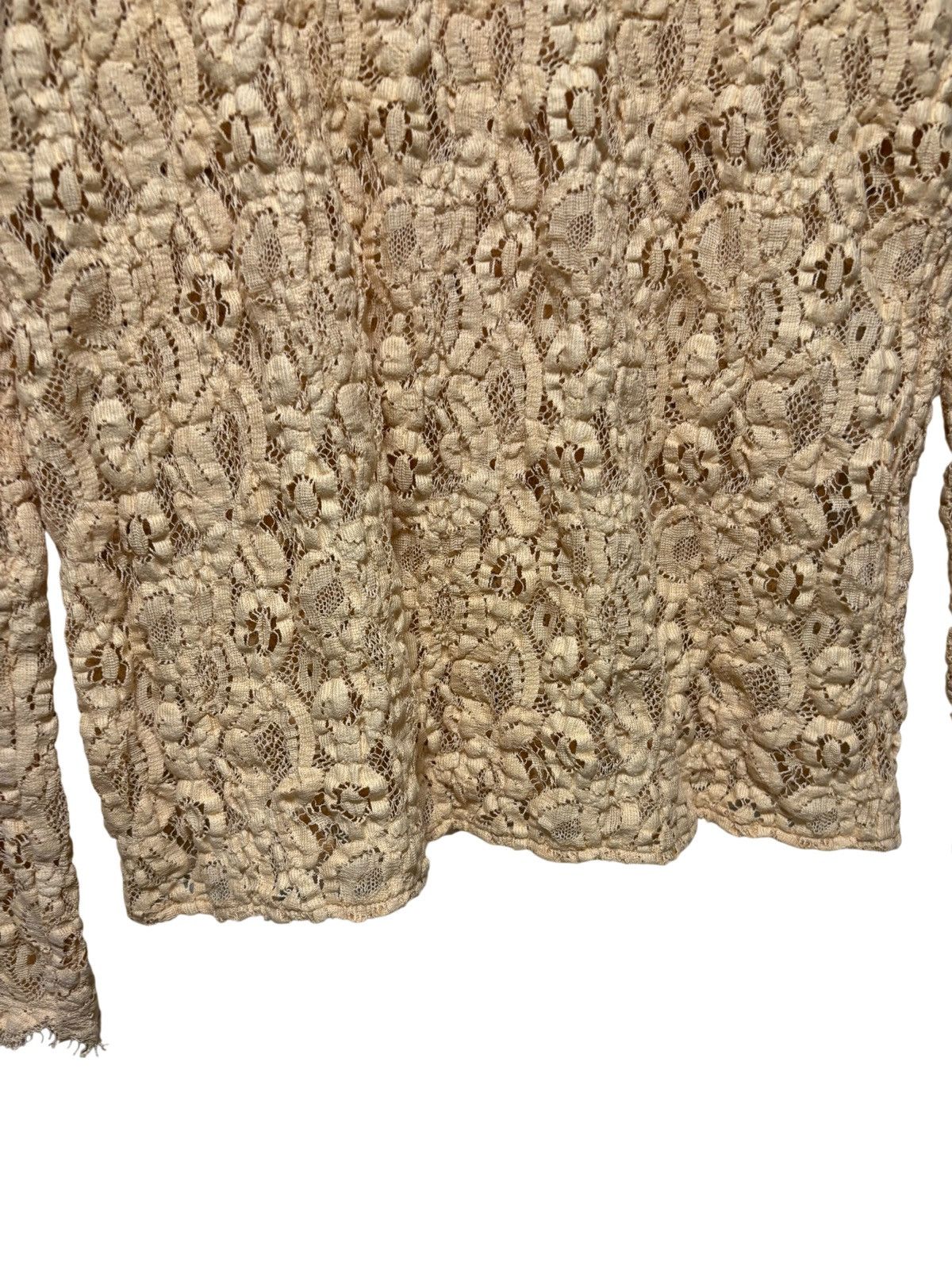 Helmut Lang HELMUT LANG High Neck Stretch Nude Lace Top Women Size /L Size L / US 10 / IT 46 - 2 Thumbnail