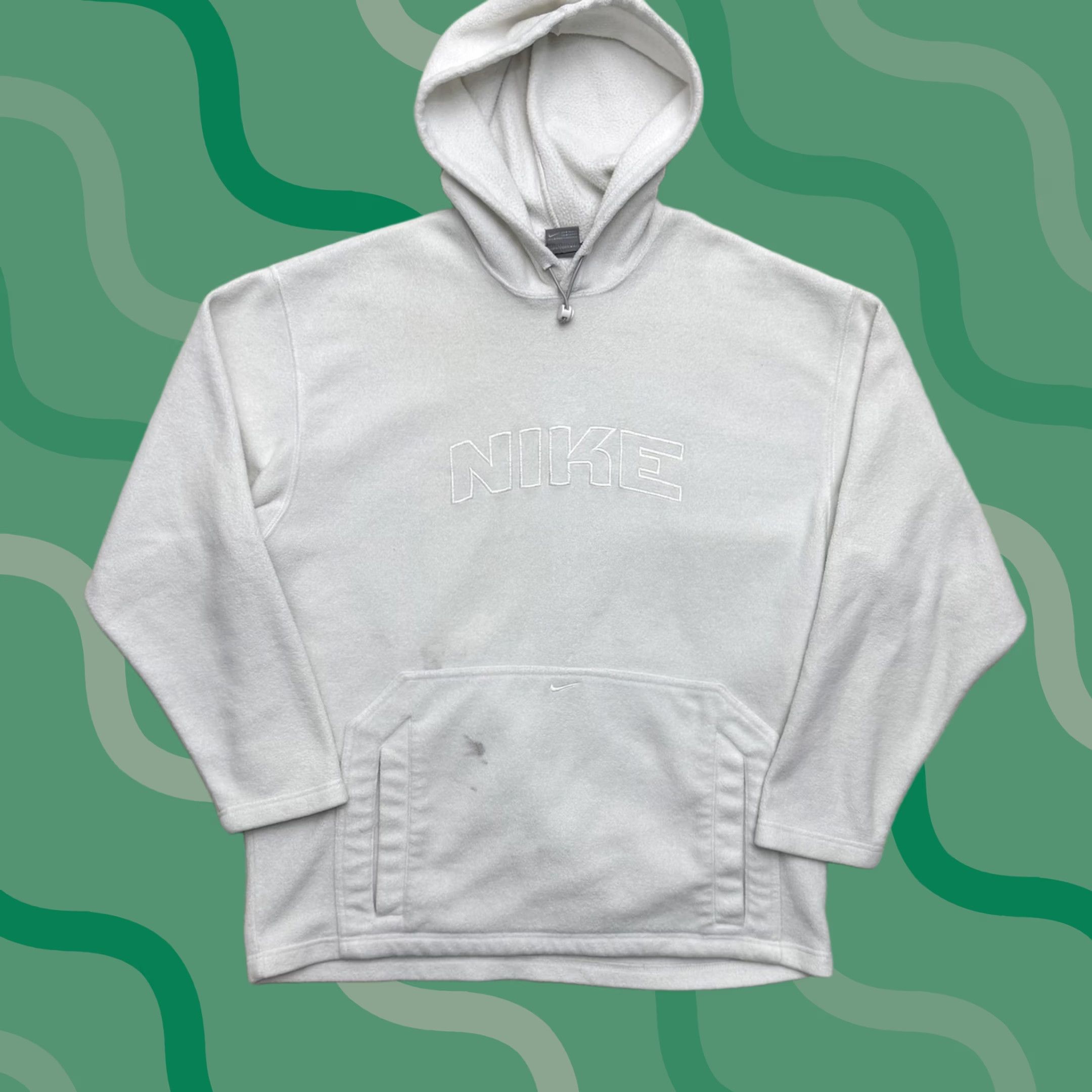 Nike Nike Hoodie Pullover Sweater Mens Large White Fleece Swoosh Logo Embroidered Pockets Long Sleeve Sports Knit Size US L / EU 52-54 / 3 - 1 Thumbnail
