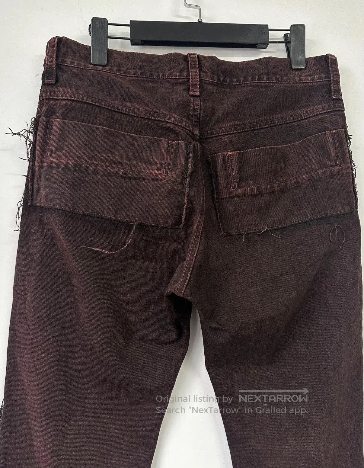 Yohji Yamamoto Red Distressed Denim Pants Size 32. Size US 32 / EU 48 - 4 Thumbnail