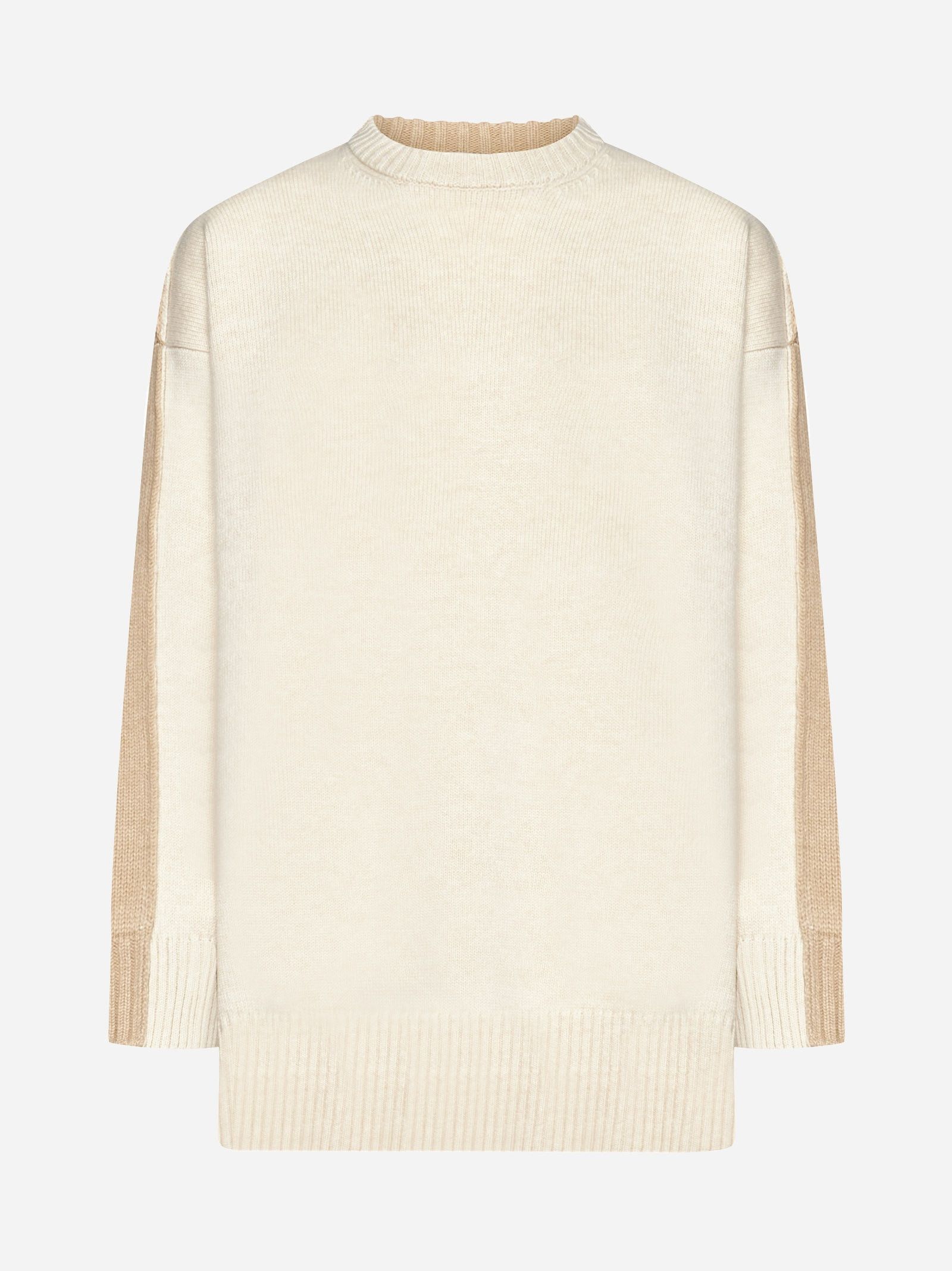 Bottega Veneta o1n1vont0325 Mix Weight Wool Sweater in Beige Size M / US 6-8 / IT 42-44 - 2 Thumbnail
