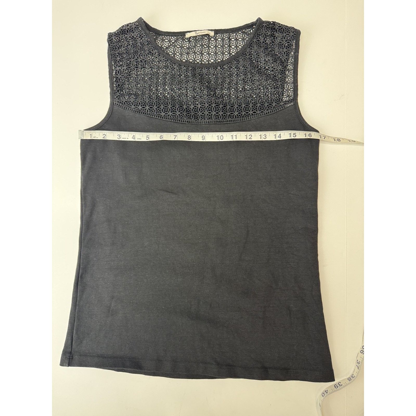Other TU Woman Black Lace Yoke Sleeveless Top Gothic Whimsigoth 14 Size XL / US 12-14 / IT 48-50 - 3 Thumbnail