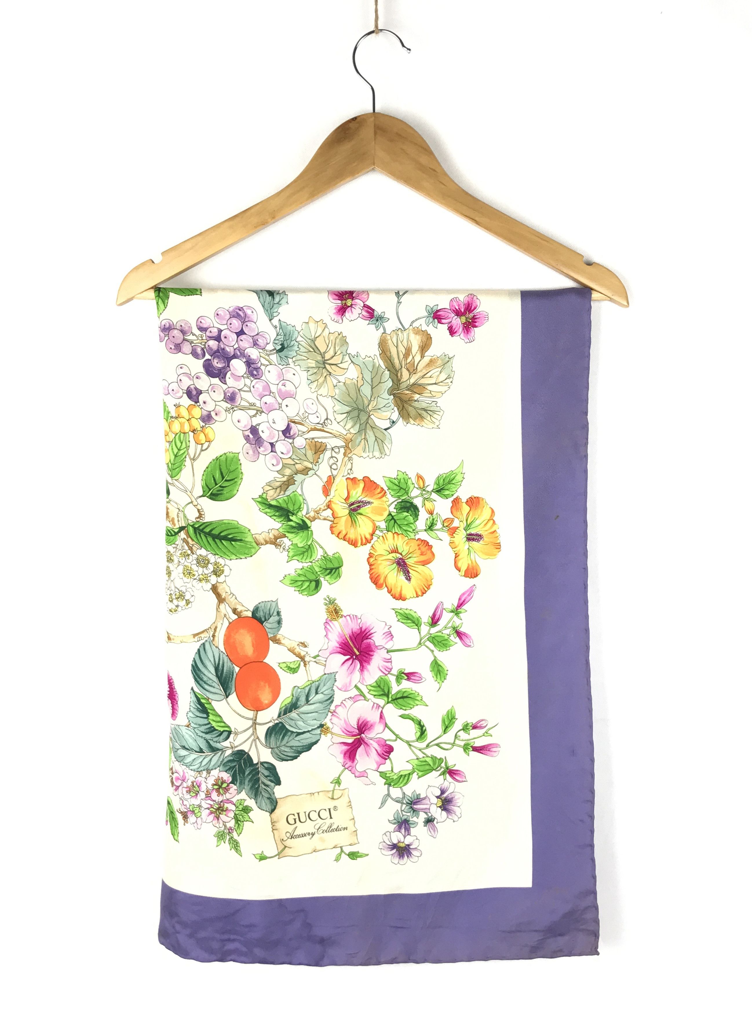 Gucci Vintage Gucci Floral Silk Scarf Size ONE SIZE - 2 Thumbnail