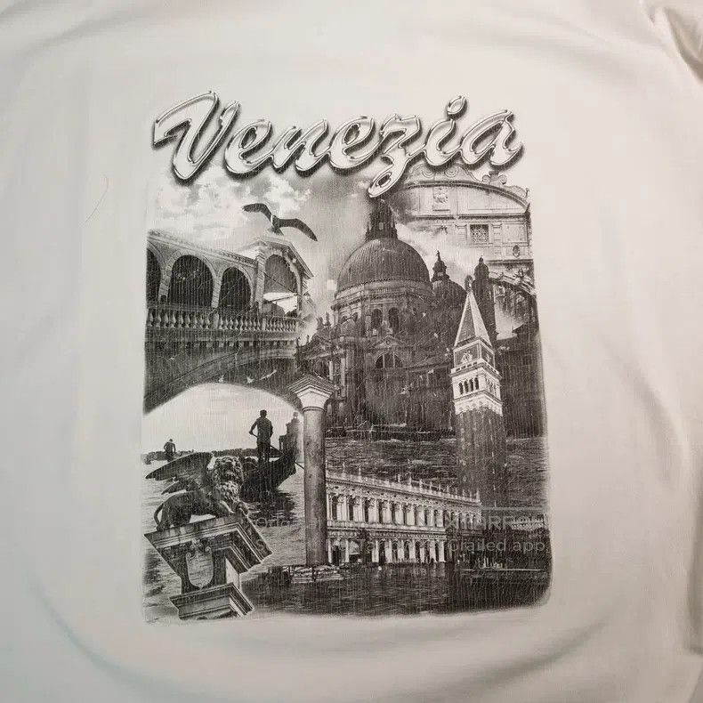 Balenciaga Balenciaga Black and White Venice City Short Sleeve T-Shir Size US S / EU 44-46 / 1 - 2 Thumbnail