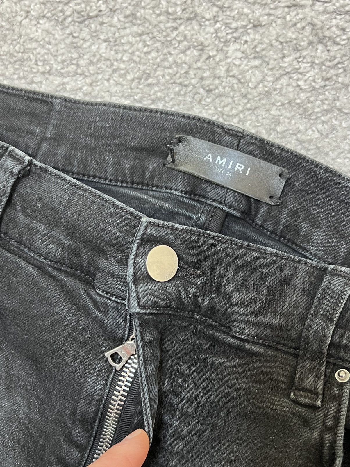 Amiri Amiri MX-1 Black Cashew Flower Split Patches Skinny Jeans Size US 34 / EU 50 - 4 Thumbnail