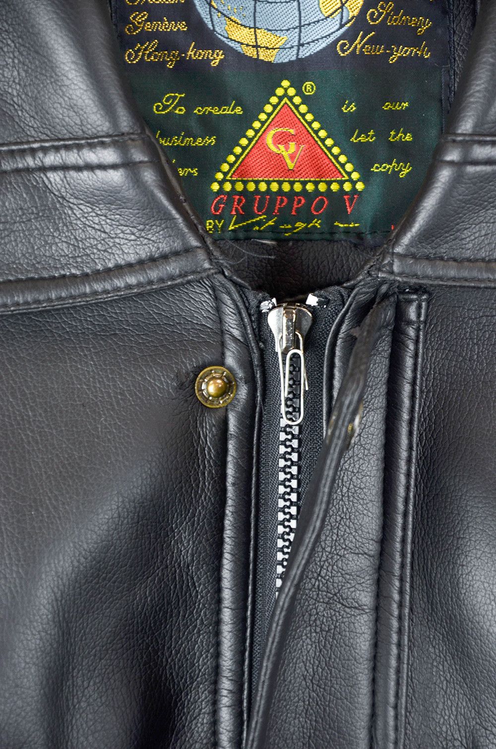Vintage Vintage Faux Leather Bomber Jacket Oversized Black - 2XL Size US XXL / EU 58 / 5 - 14 Thumbnail