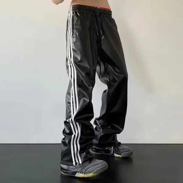 Y2k Retro straight Leather Pants