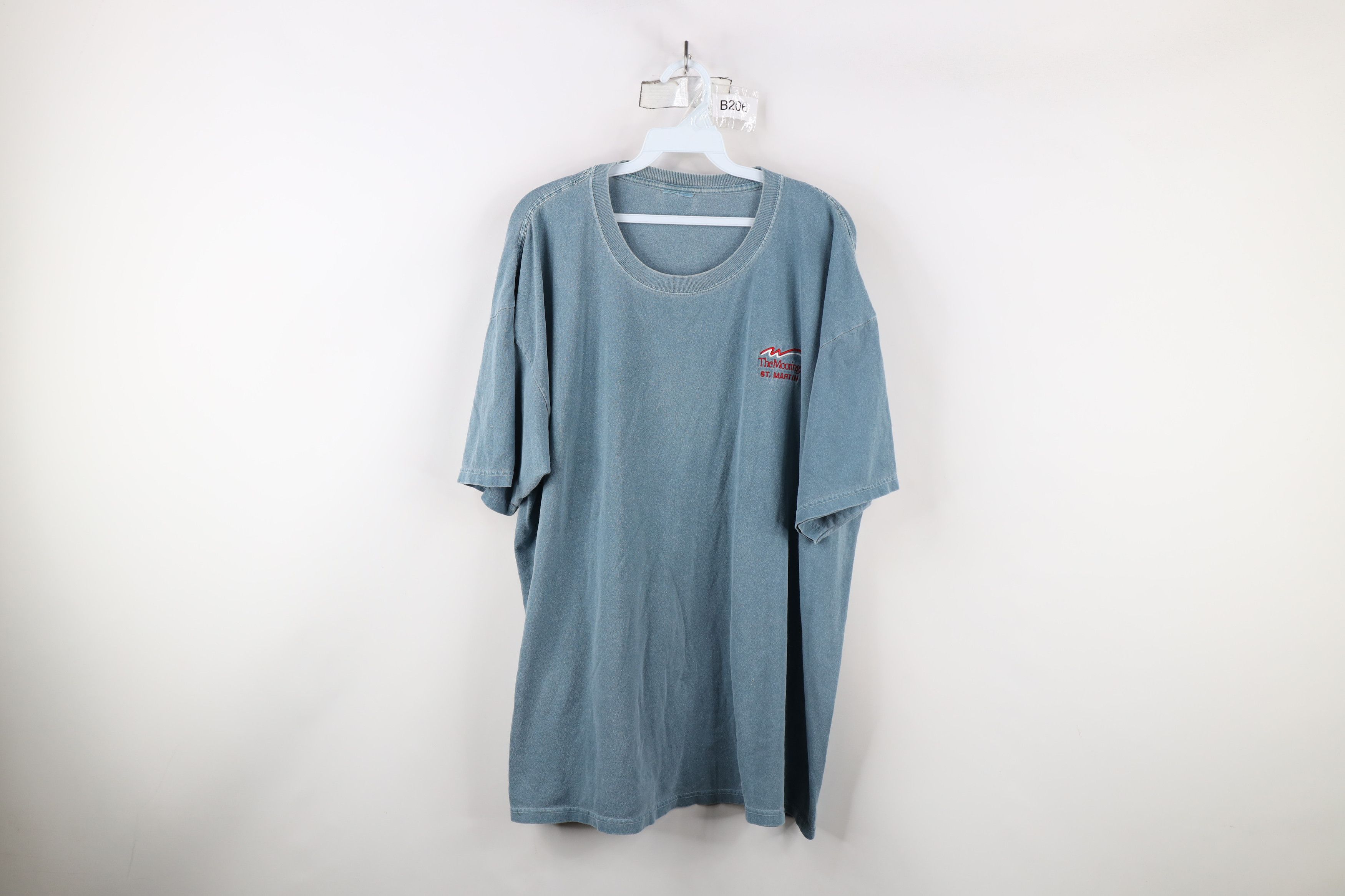 Vintage Vintage 90s The Moorings St Martin Stonewash T-Shirt Teal Size US XXL / EU 58 / 5 - 1 Thumbnail