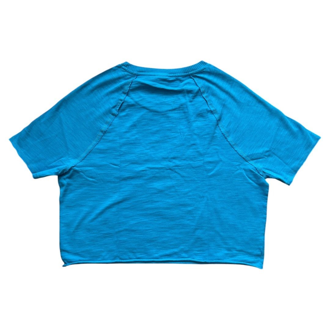 Victoria's Secret VICTORIA'S SECRET PINK Blue Cotton Crew Neck Crop Top, XS Size XS / US 0-2 / IT 36-38 - 2 Thumbnail