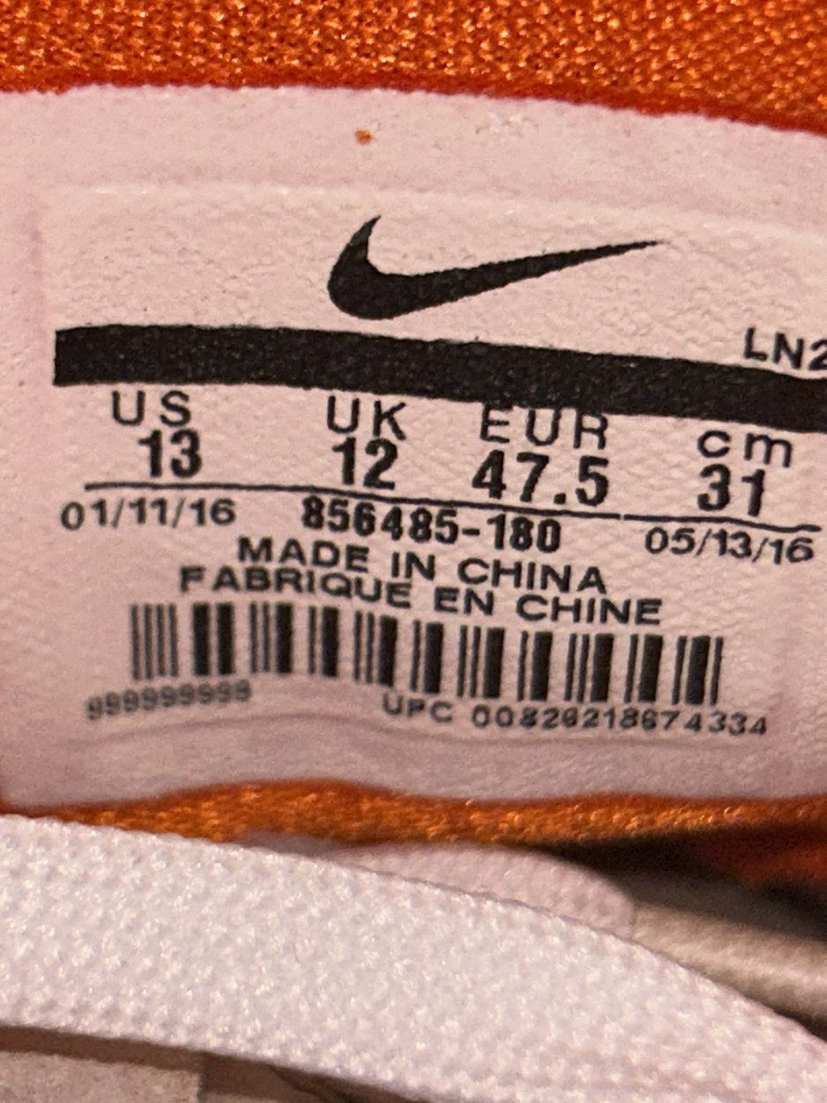 Nike Nike Kobe 11 TB Low Orange/White 856485-180 size 13 Rare Size US 13 / EU 46 - 10 Thumbnail