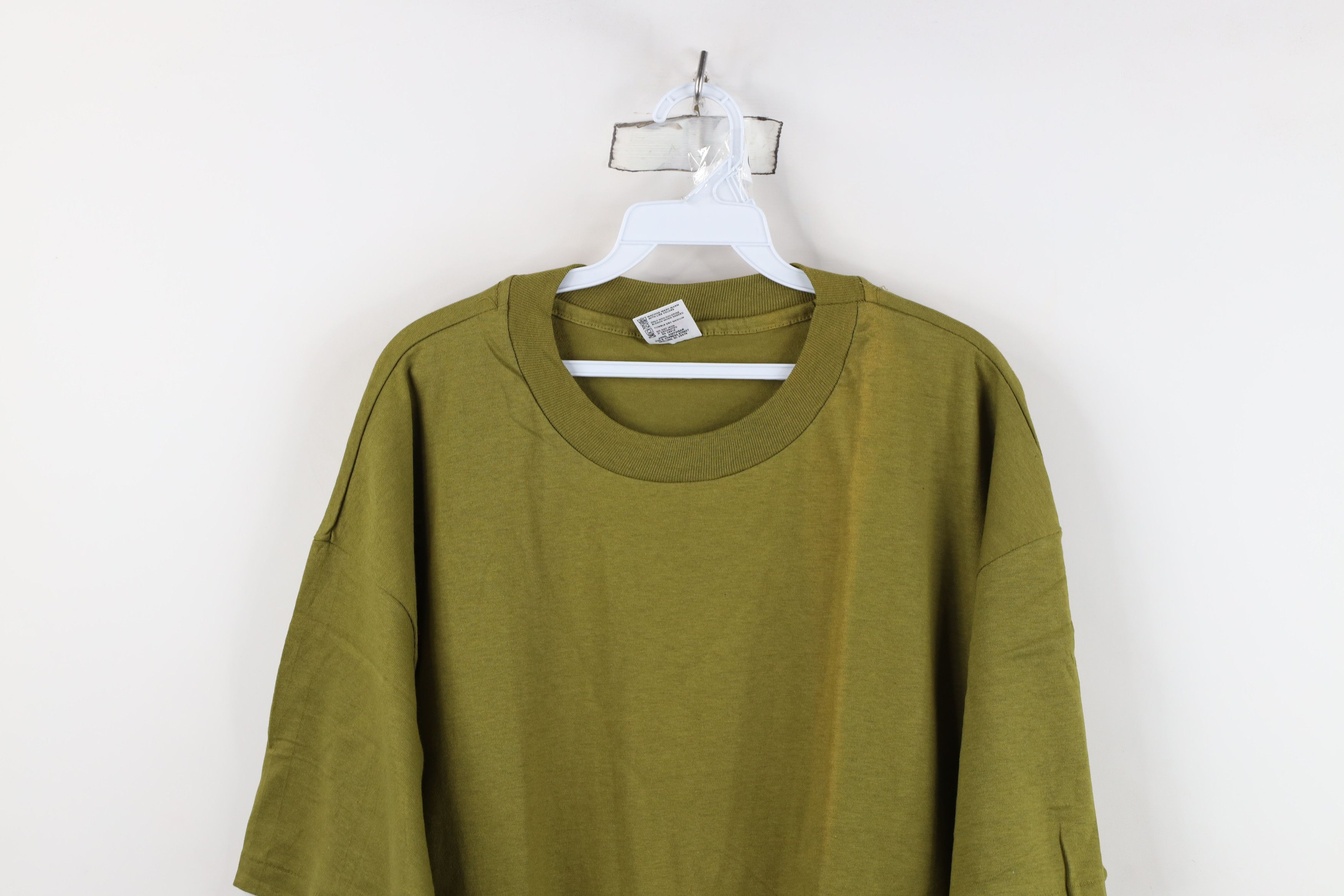Vintage Vintage 90s Streetwear Blank Short Sleeve T-Shirt Green USA Size US XXL / EU 58 / 5 - 2 Thumbnail