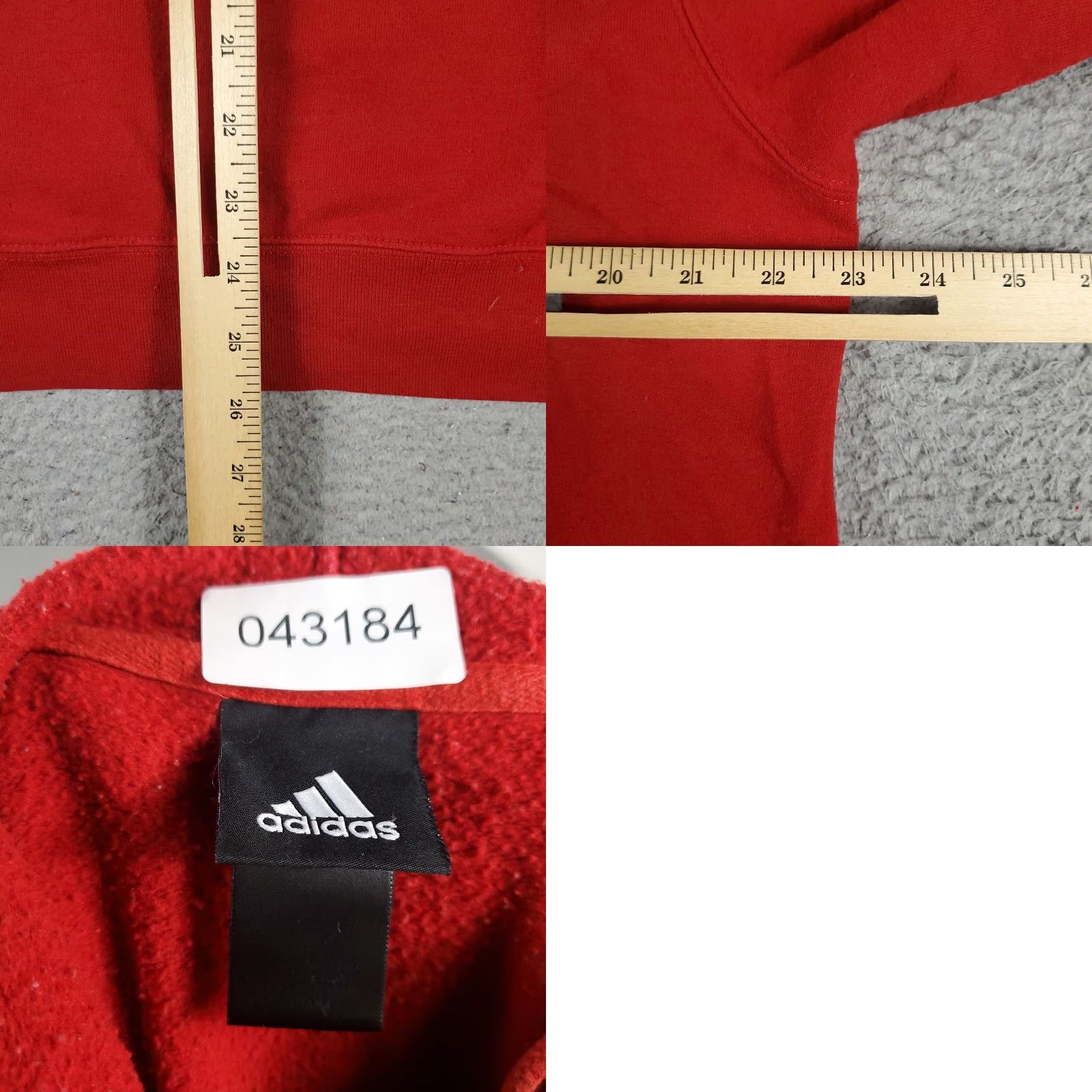 Adidas Adidas Hoodie Mens Medium Red Pullover Knit Sweatshirt with Logo, Mock Neck, Drawstring, Pockets, All Seasons, Sports, Casual, Regular Fit Size US M / EU 48-50 / 2 - 8 Thumbnail