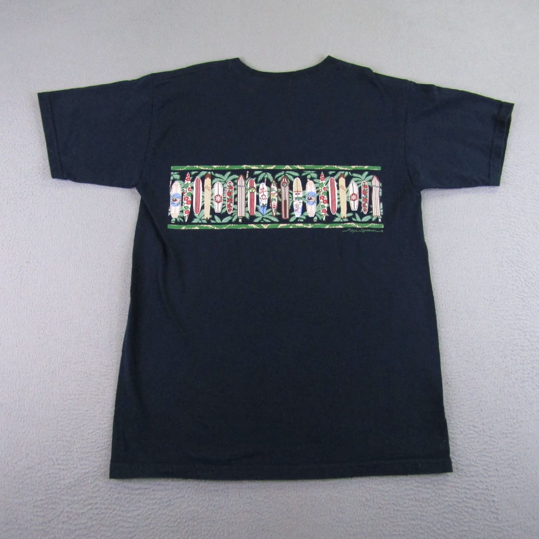 Reyn Spooner Reyn Spooner Shirt Mens Small Black Beach Hawaiian Surfboards Crewneck Aloha Tee Size US S / EU 44-46 / 1 - 7 Thumbnail
