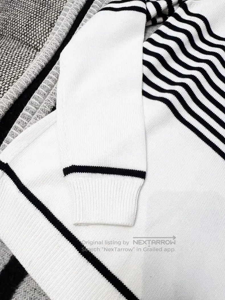 Loro Piana Loro Piana Black and White Color Block Striped Knitted Cas Size S / US 4 / IT 40 - 6 Thumbnail