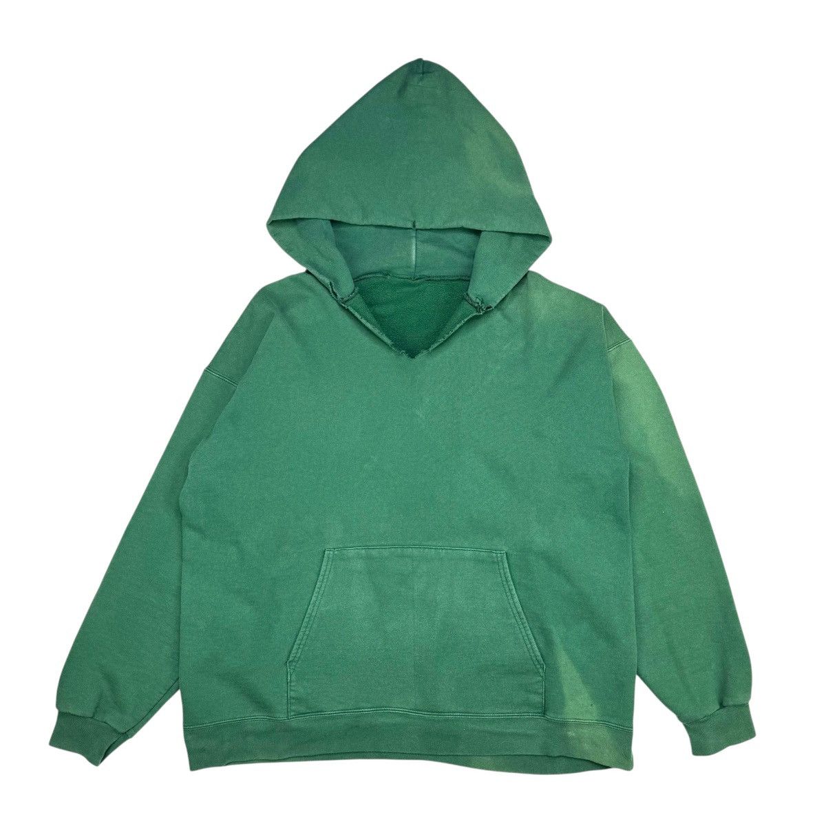 Vintage VINTAGE THRASHED FADED GREEN HOODIE Size US XL / EU 56 / 4 - 2 Thumbnail