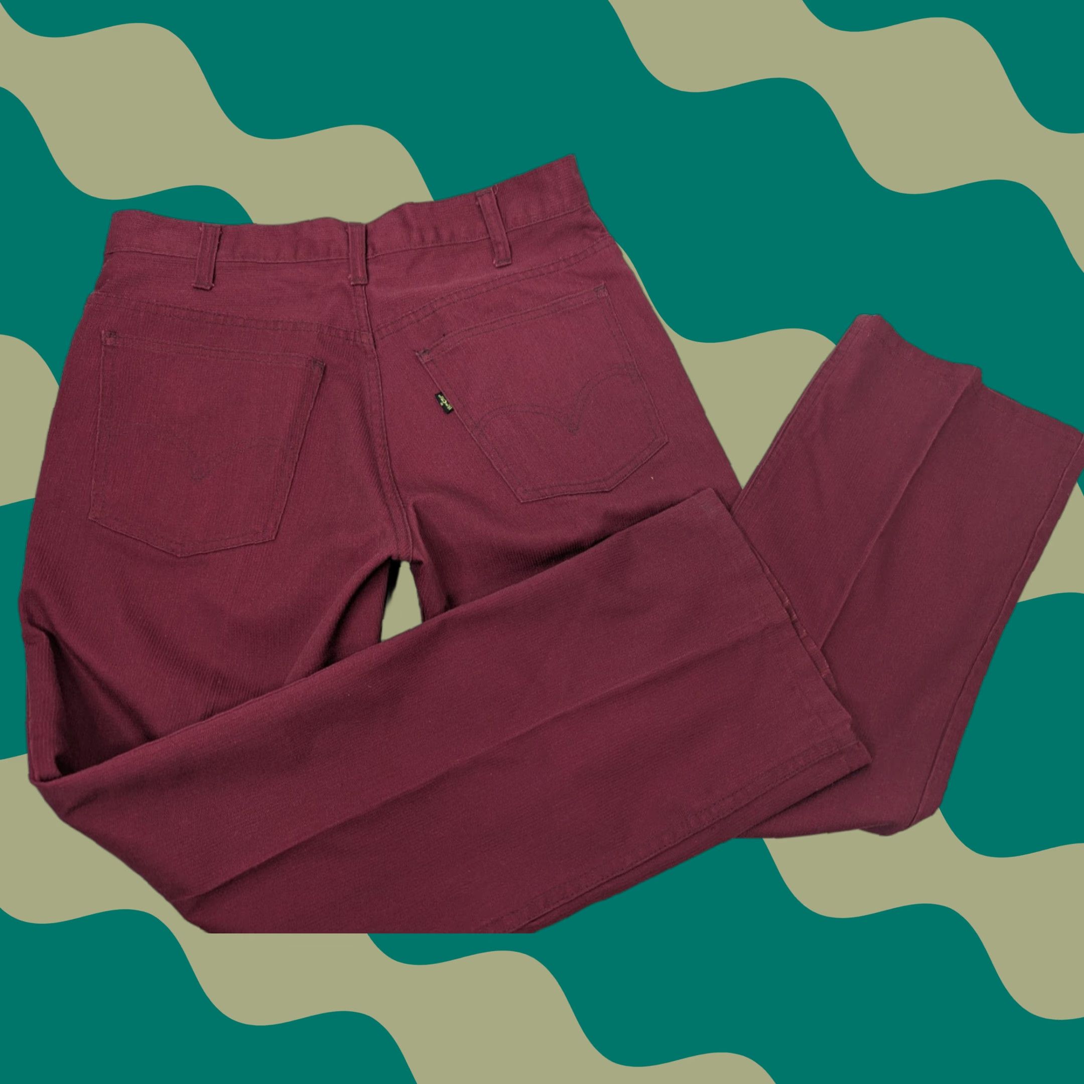 Levi's VINTAGE Levi's 517 Big E Sta Prest Talon Zip Maroon Red Pants 32x28 Size US 32 / EU 48 - 1 Thumbnail