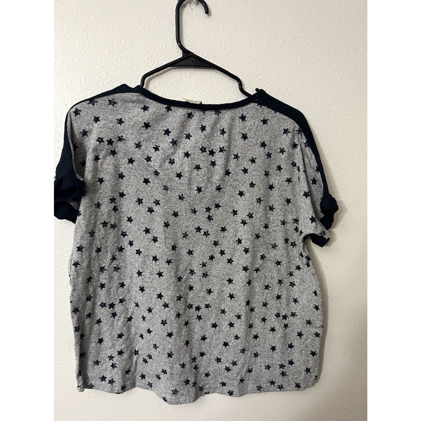 Lucky Brand VINTAGE Lucky Brand Sleep Shirt Womens Large Gray Stars Lounge Short Sleeve Cotton Modal Size L / US 10 / IT 46 - 2 Thumbnail