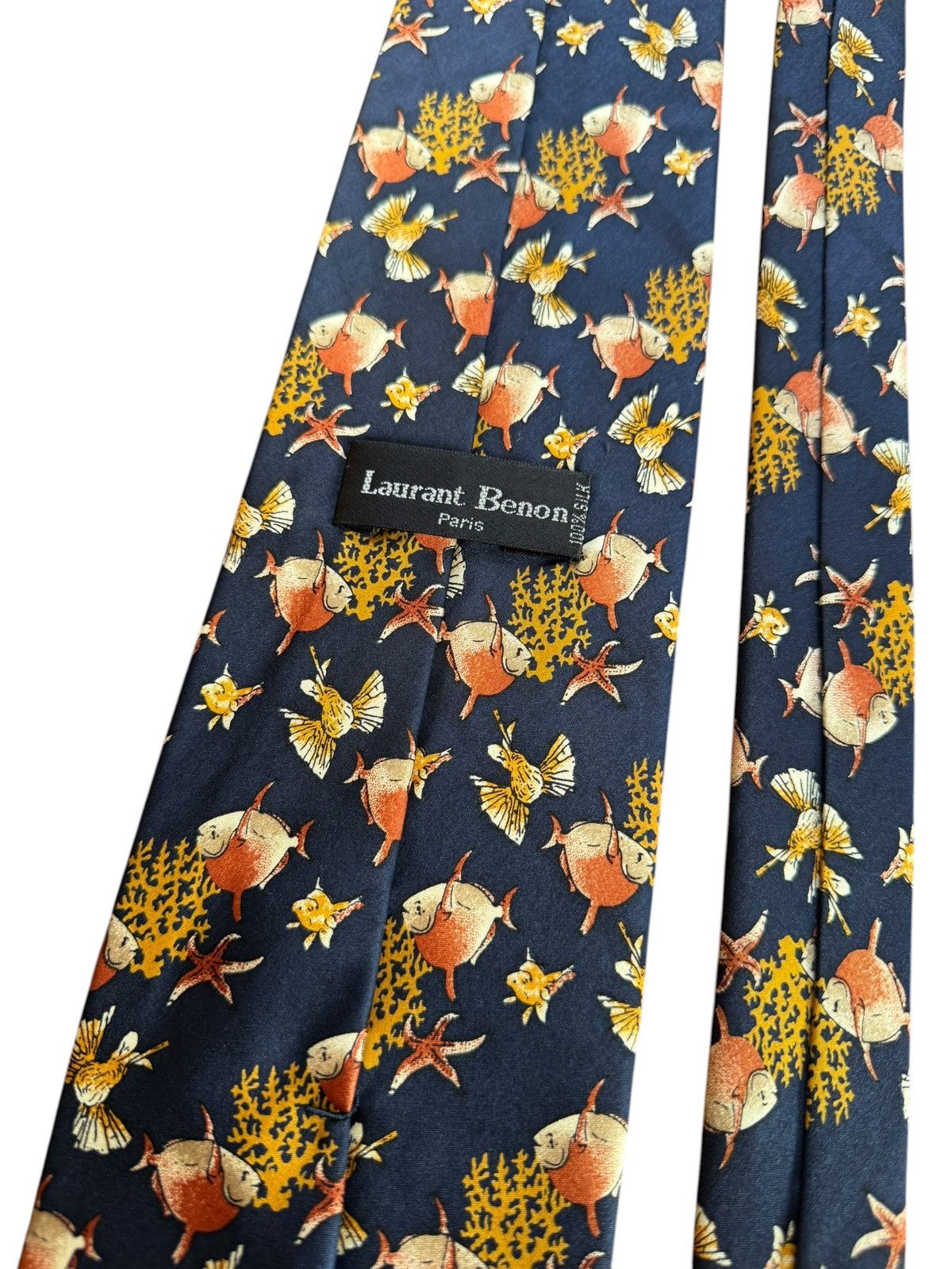 Other Laurant Benon Paris Vintage Navy Silk Marine Motif Tie Size ONE SIZE - 3 Thumbnail