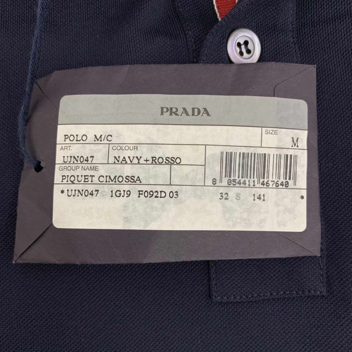 Prada Prada Navy Blue Cotton Polo Shirt K26WX Size US M / EU 48-50 / 2 - 7 Thumbnail